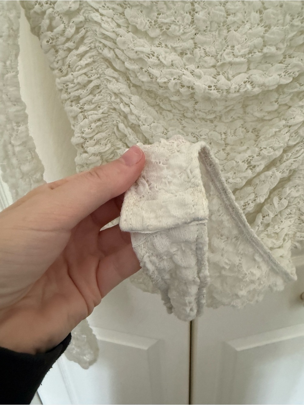 Free People intimately Day & Night Long-Sleeve Ruched Lace Bodysuit Ivory White - Picture 5 of 9